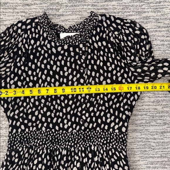 NWT BA&SH Bianca Midi Dress Polka Dot Black White Medium - Picture 9 of 16